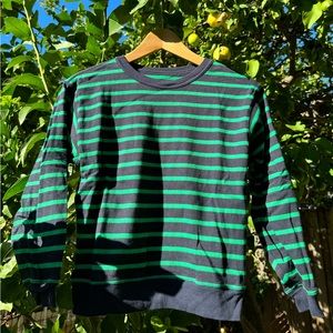EntireWorld. Stripe 3/4 Tee - Small (Navy/Green)